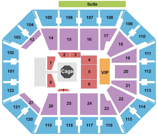 seating chart for Mohegan Sun Arena - CT - MMA2 - eventticketscenter.com