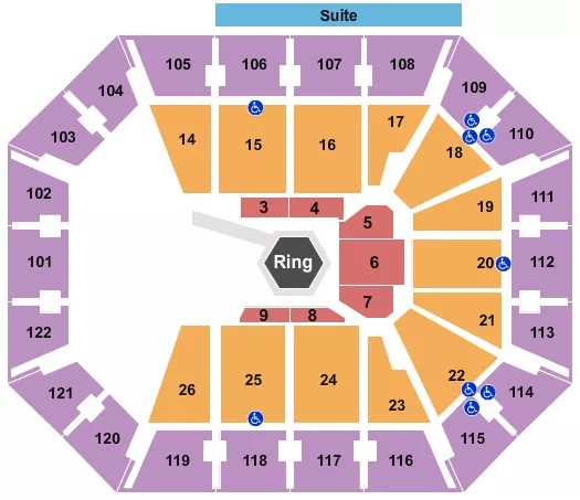 seating chart for Mohegan Sun Arena - CT - MMA - eventticketscenter.com