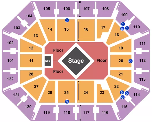 seating chart for Mohegan Sun Arena - CT - Metallica - eventticketscenter.com