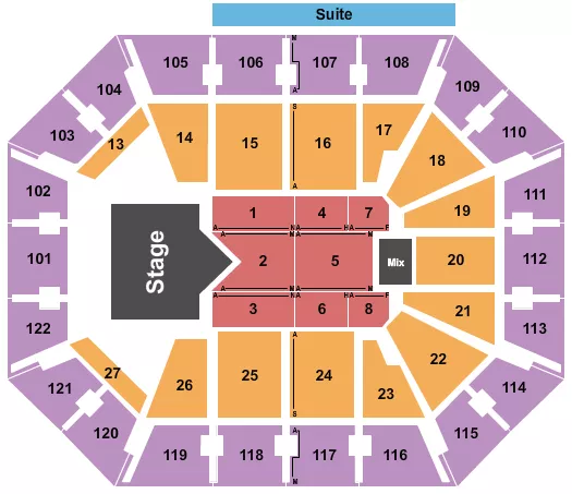 seating chart for Mohegan Sun Arena - CT - Rascal Flatts - eventticketscenter.com