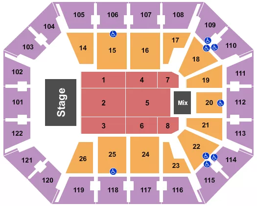 seating chart for Mohegan Sun Arena - CT - Stephen Sanchez - eventticketscenter.com