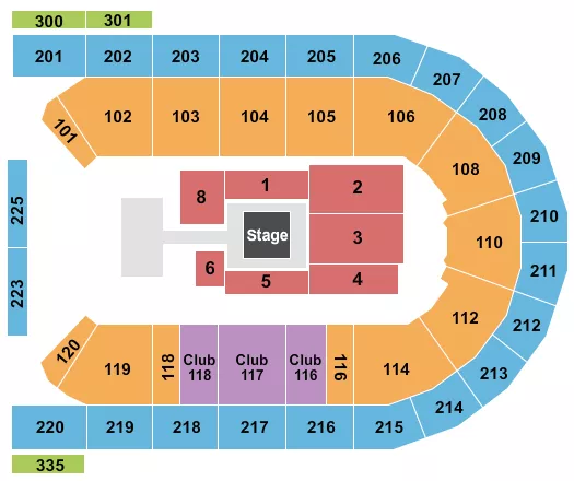 seating chart for Mohegan Sun Arena at Casey Plaza - AEW - eventticketscenter.com