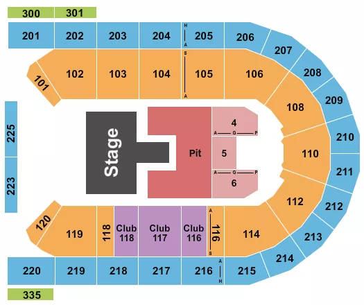 seating chart for Mohegan Sun Arena at Casey Plaza - Brantley Gilbert - eventticketscenter.com