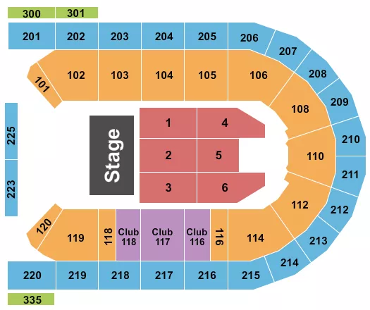 seating chart for Mohegan Sun Arena at Casey Plaza - Endstage 5 - eventticketscenter.com