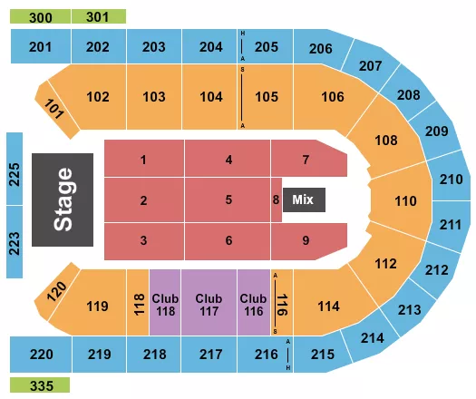 seating chart for Mohegan Arena at Casey Plaza - Endstage 6 - eventticketscenter.com