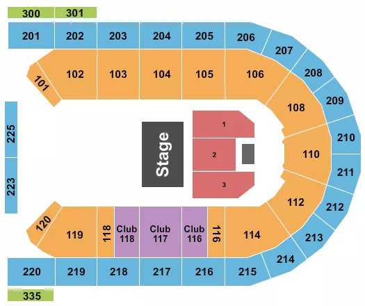 seating chart for Mohegan Sun Arena at Casey Plaza - Half House 2 - eventticketscenter.com