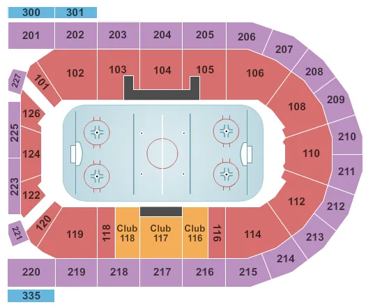 seating chart for Mohegan Sun Arena at Casey Plaza - Hockey - eventticketscenter.com