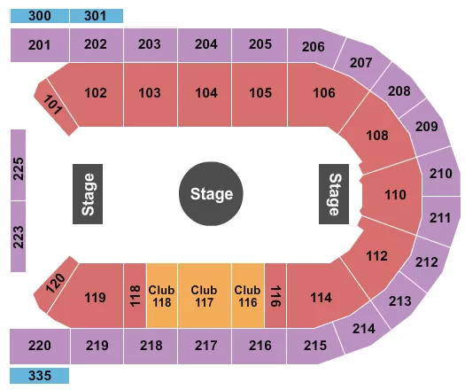 seating chart for Mohegan Sun Arena at Casey Plaza - Ringling Bros - eventticketscenter.com