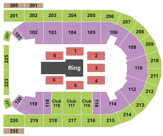 seating chart for Mohegan Sun Arena at Casey Plaza - WWE - eventticketscenter.com