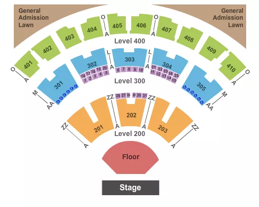 seating chart for Budweiser Stage - Toronto - End Stage GA - eventticketscenter.com