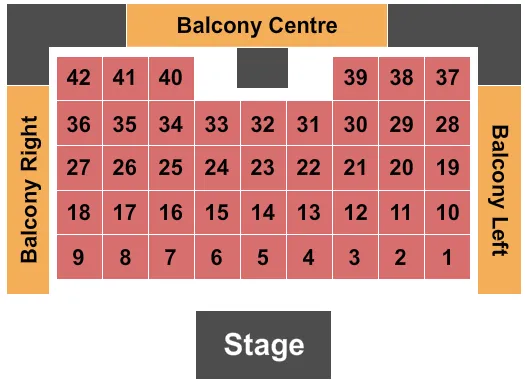 seating chart for Molson Canadian Studio at Hamilton Place - Endstage Tables - eventticketscenter.com