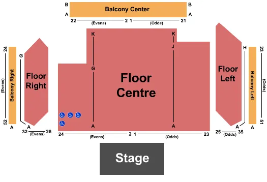 seating chart for Molson Canadian Studio at Hamilton Place - End Stage - eventticketscenter.com
