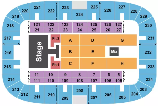 seating chart for Monroe Civic Center Arena - Lainey Wilson - eventticketscenter.com