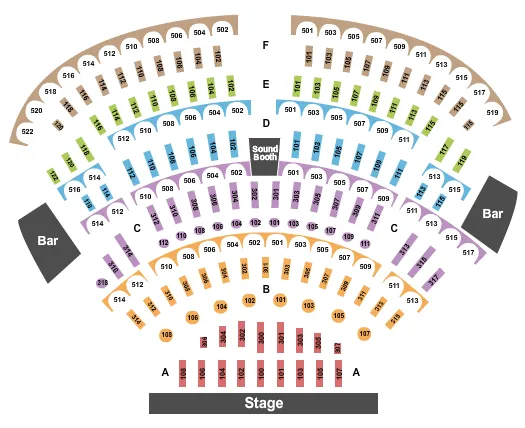 seating chart for The Showroom at Bally's Lake Tahoe Casino Resort - End Stage - eventticketscenter.com