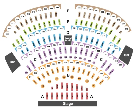 seating chart for The Showroom at Bally's Lake Tahoe Casino Resort - GA By Section - eventticketscenter.com
