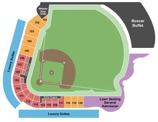 seating chart for Montgomery Riverwalk Stadium - Baseball - eventticketscenter.com