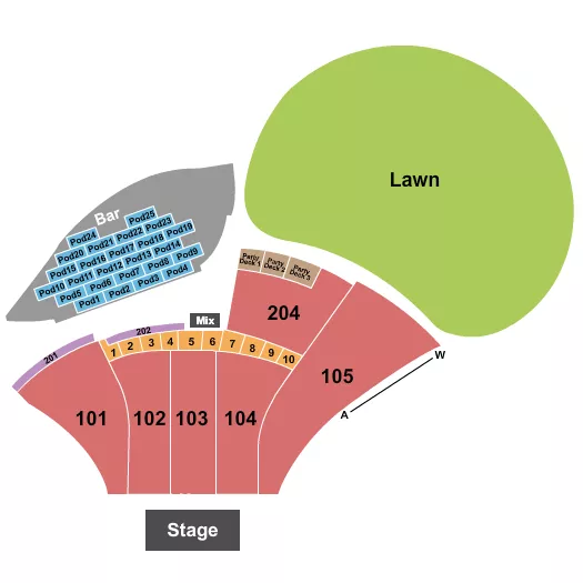 seating chart for Moody Amphitheater - Endstage With Boxes - eventticketscenter.com