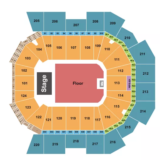 seating chart for Moody Center ATX - Endstage Floor - eventticketscenter.com