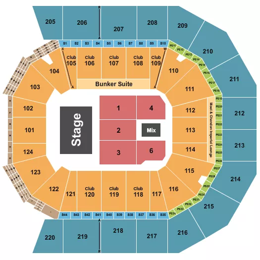 seating chart for Moody Center ATX - Endstage Flr 1-6 - eventticketscenter.com