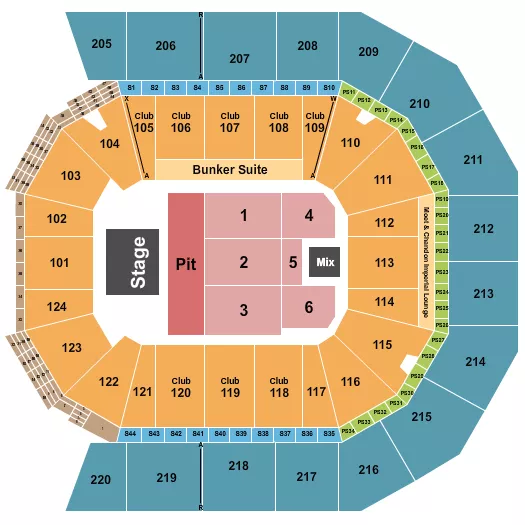 seating chart for Moody Center ATX - Endstage GA Pit/Flr 1-5 - eventticketscenter.com