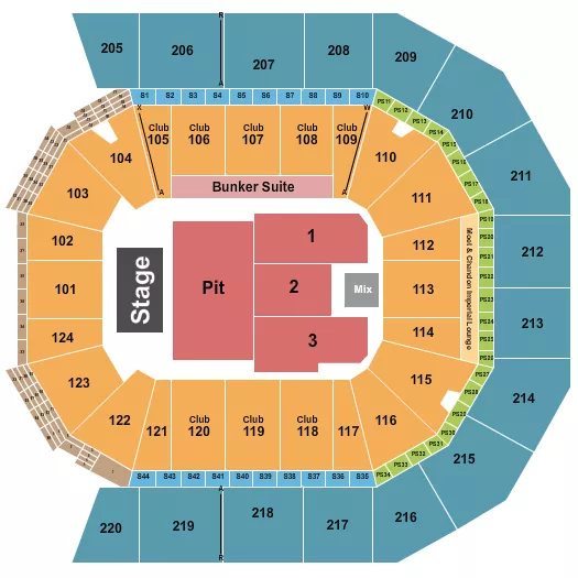 seating chart for Moody Center ATX - Endstage Pit & 1-3 - eventticketscenter.com