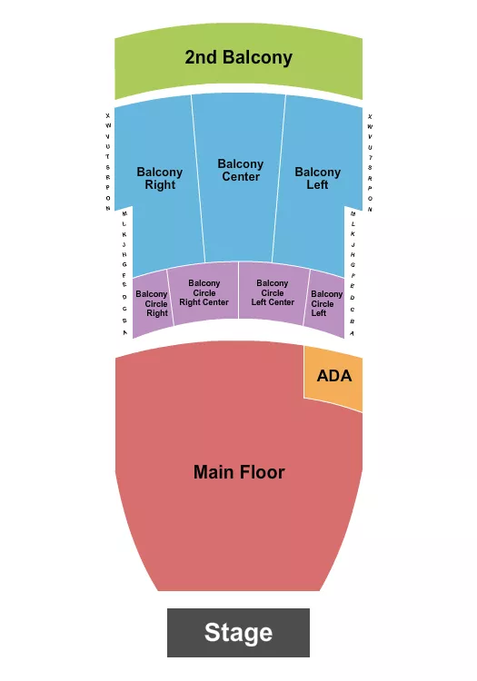 seating chart for Moore Theatre - WA - GA Floor/RSV Split Balcony - eventticketscenter.com