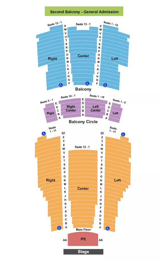 seating chart for Moore Theatre - WA - Endstage No YY - eventticketscenter.com