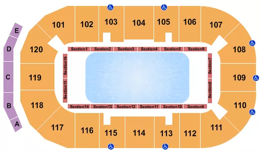 seating chart for Moose Jaw Events Centre - Stars on Ice - eventticketscenter.com