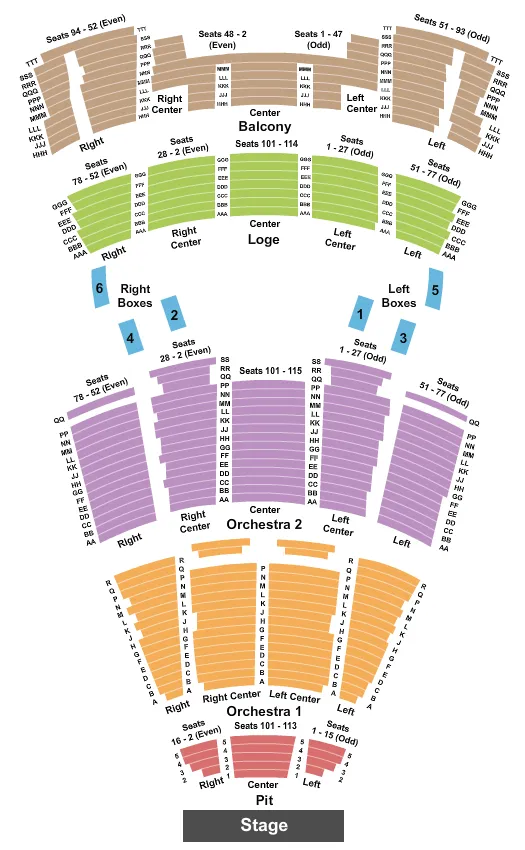 Moran Theater Tickets Seating Chart Event Center