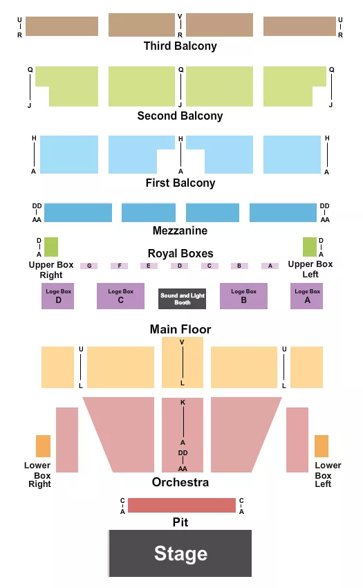 seating chart for Morris Performing Arts Center - Endstage 2 - eventticketscenter.com