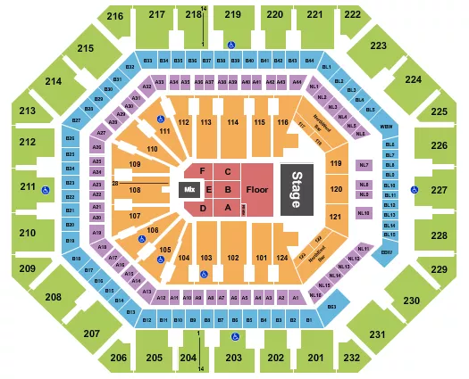 seating chart for Mortgage Matchup Center - Daniel Caesar - eventticketscenter.com