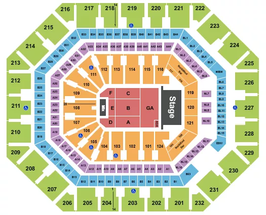 seating chart for Mortgage Matchup Center - Endstage GA Front - eventticketscenter.com