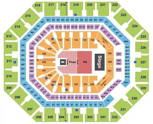 seating chart for Mortgage Matchup Center - Endstage Pit & Floor - eventticketscenter.com