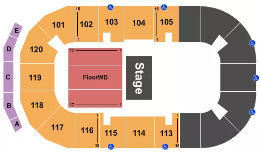 seating chart for Temple Gardens Centre - Halfhouse - eventticketscenter.com