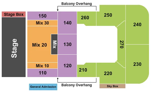 seating chart for Motorcity Casino Hotel - Endstage with Boxes - eventticketscenter.com