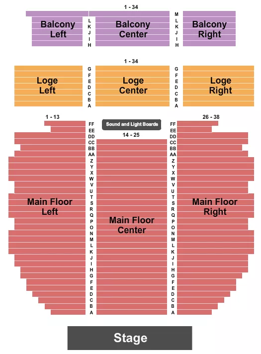 seating chart for Mount Baker Theatre - Endstage - eventticketscenter.com