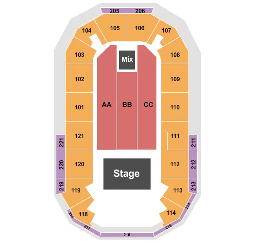 seating chart for Hero Arena At Mountain America Center - Endstage - eventticketscenter.com