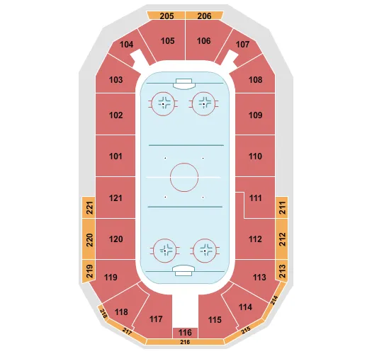 seating chart for Hero Arena At Mountain America Center - Hockey - eventticketscenter.com