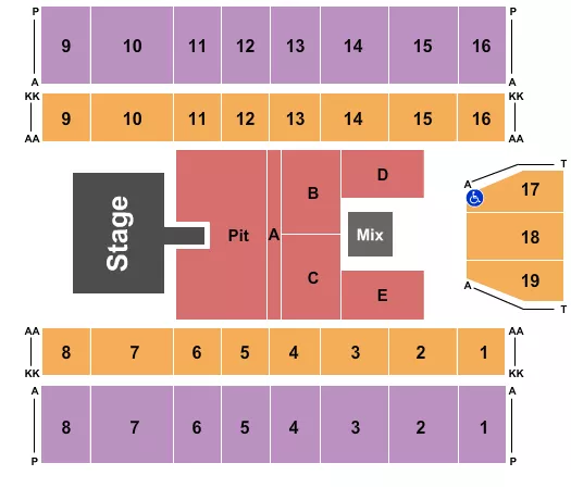 seating chart for Marshall Health Network Arena - Brantley Gilbert - eventticketscenter.com