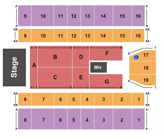 seating chart for Marshall Health Network Arena - Endstage 6 - eventticketscenter.com