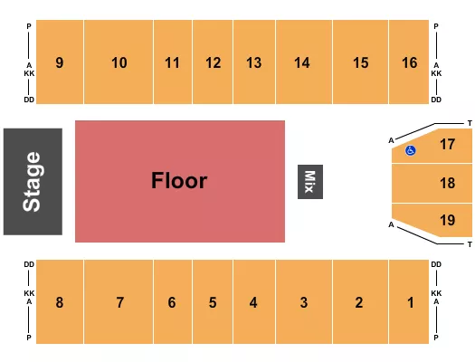 seating chart for Marshall Health Network Arena - Endstage GA Floor 3 - eventticketscenter.com