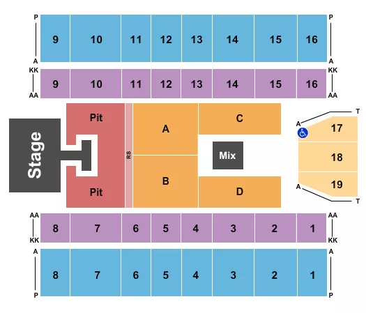 seating chart for Marshall Health Network Arena - Riley Green - eventticketscenter.com