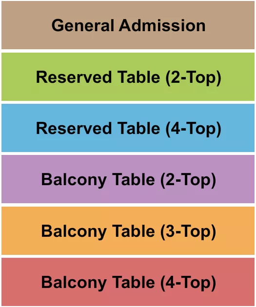 seating chart for Moxi Theater - GA/Tables 2-4/Balc Tb 2-3-4 - eventticketscenter.com