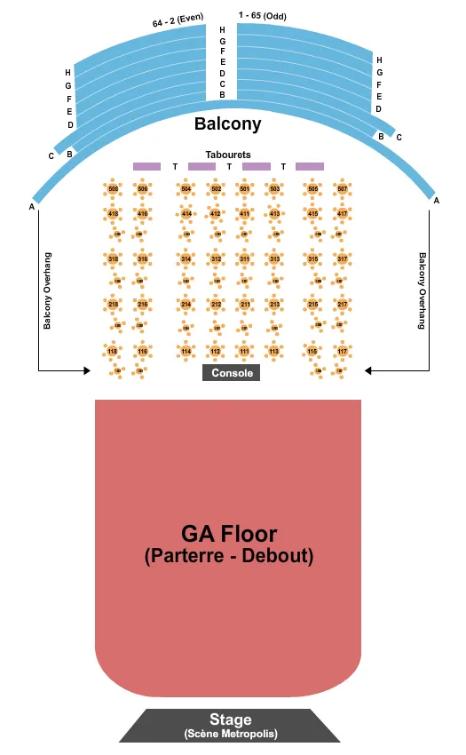 seating chart for MTelus - Endstage GA Flr - Resv Tbl & Balc - eventticketscenter.com