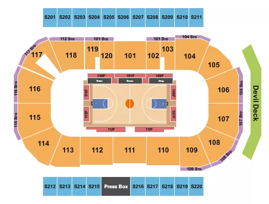 seating chart for Mullett Arena - Basketball - eventticketscenter.com