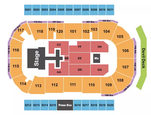 seating chart for Mullett Arena - Chris Tomlin - eventticketscenter.com