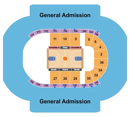 seating chart for Municipal Auditorium Arena - Kansas City - Basketball - NAIA - eventticketscenter.com