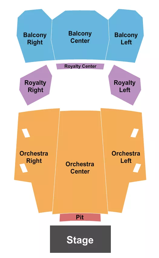 seating chart for Murat Theatre at Old National Centre - End Stage - eventticketscenter.com