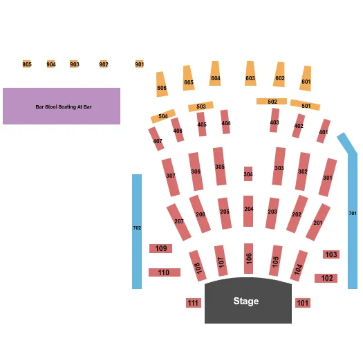 seating chart for Music Box Supper Club - End Stage - eventticketscenter.com