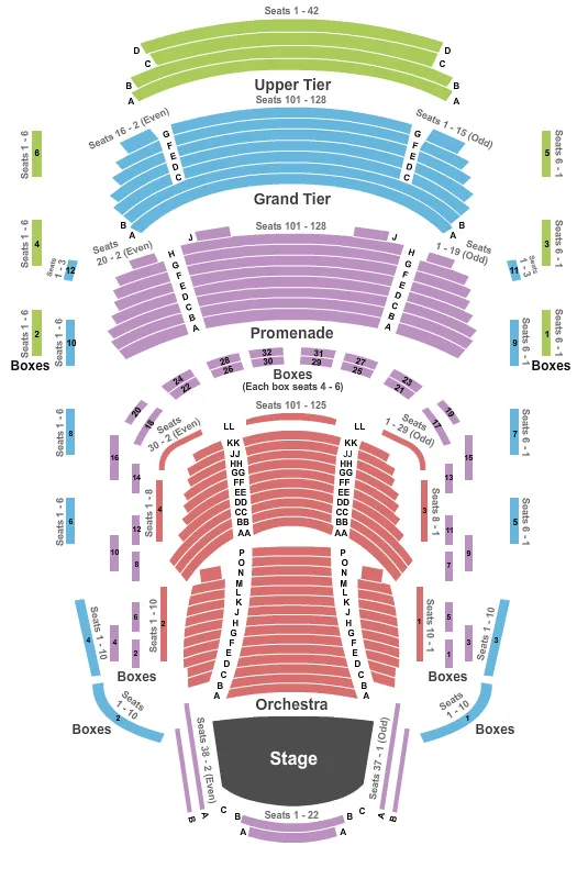 seating chart for Music Center At Strathmore - End Stage - eventticketscenter.com